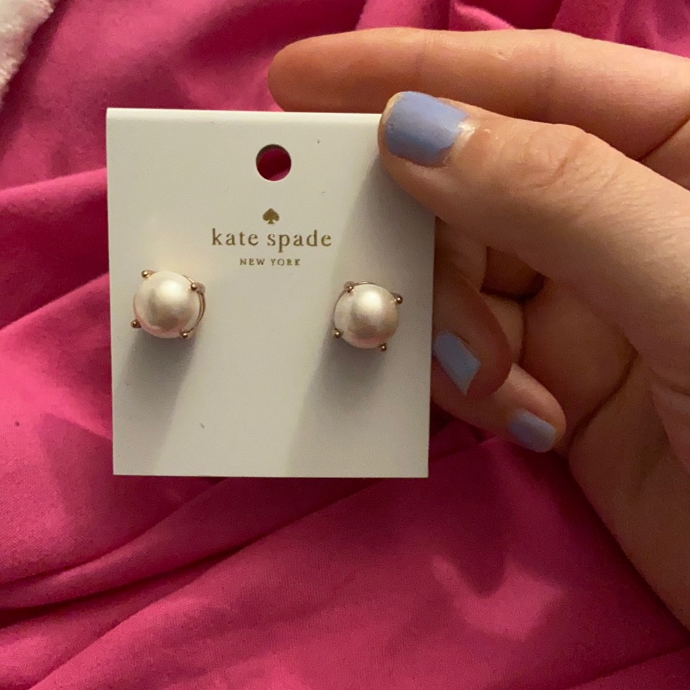 Pearl kate spade earrings new